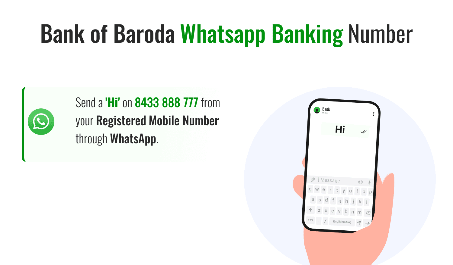 Bank of Baroda Balance Check through Whatsapp Number